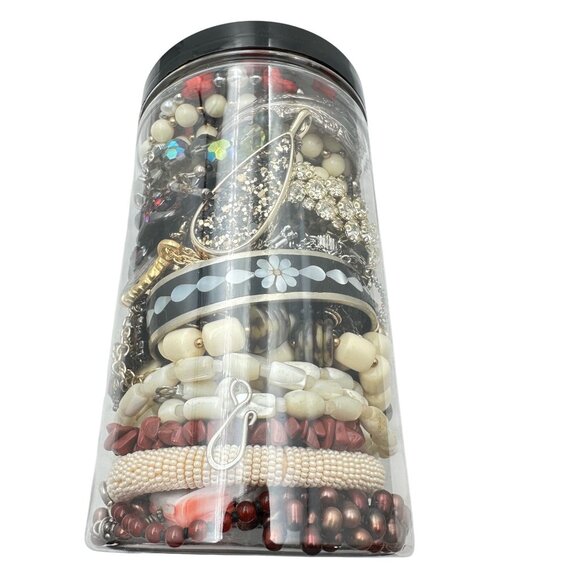 Mystery Jewelry Jar #1037 Wearable Quality Pieces 2lbs Necklace Bracelet Earring - Picture 1 of 4